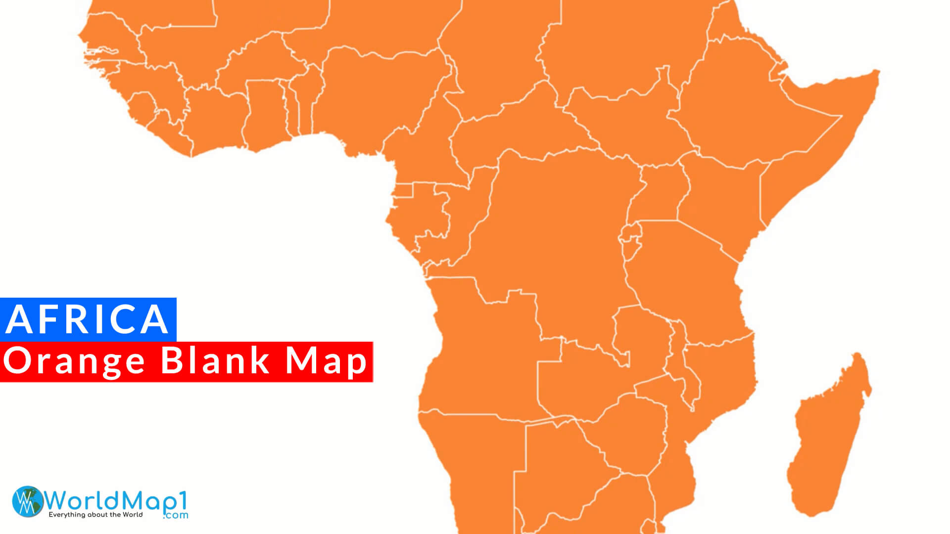 Africa Orange Blank Map